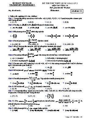 Đề thi thử THPT quốc gia lần 3 môn thi Toán 10 - Mã đề thi 132